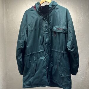 Windbreaker 90s Zip Up Jacket Size Large Northern Reflections Green Burgundy